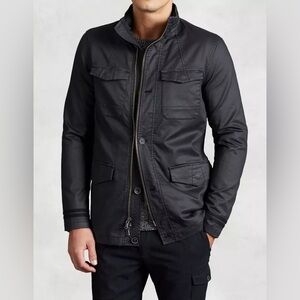 John Varvatos Coated Cotton Military Coat